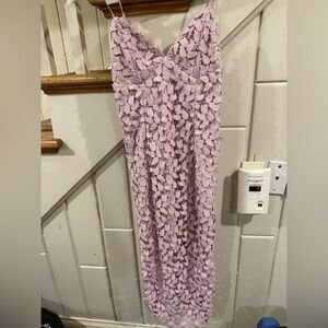 Bardot Lilac Lace Midi Dress